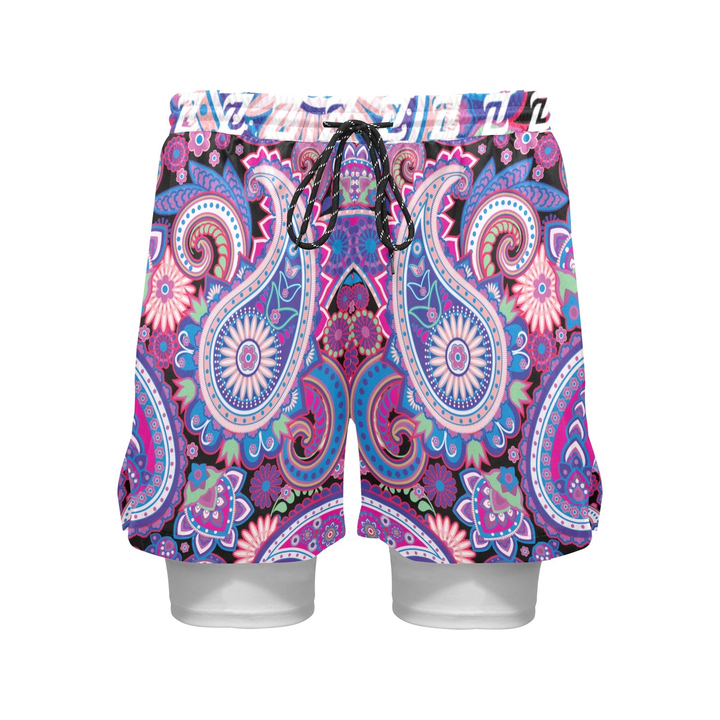 Zen Shorts with Liner - Purple Paisley