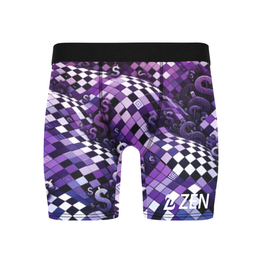 Zen Boxers Long - Purple Checkers