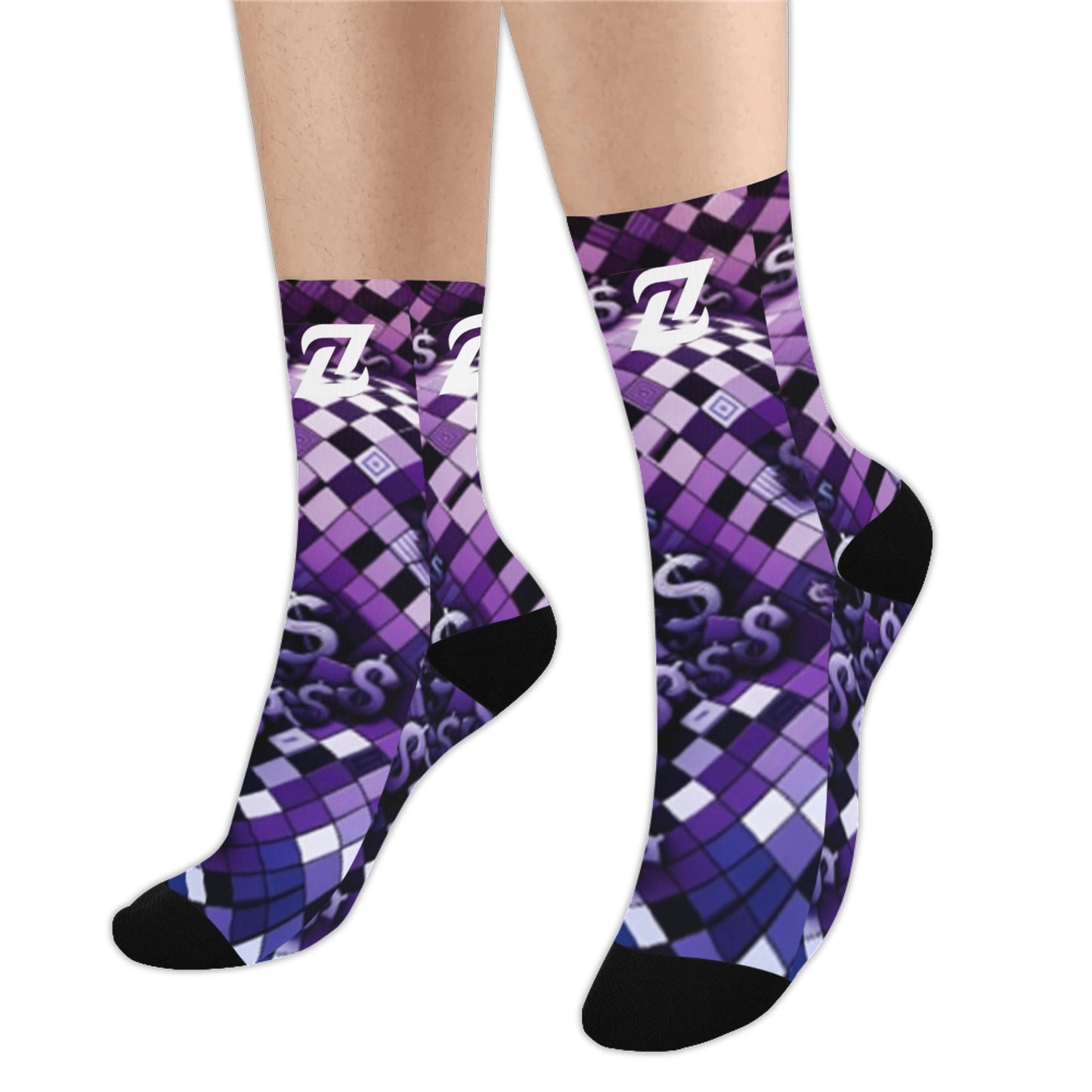 Zen Socks - Purple Checkers
