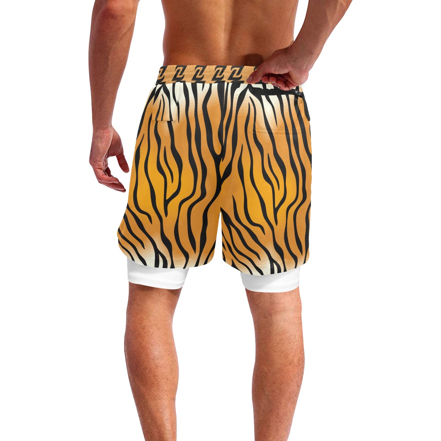 Zen Shorts with Liner - Tiger Stripes