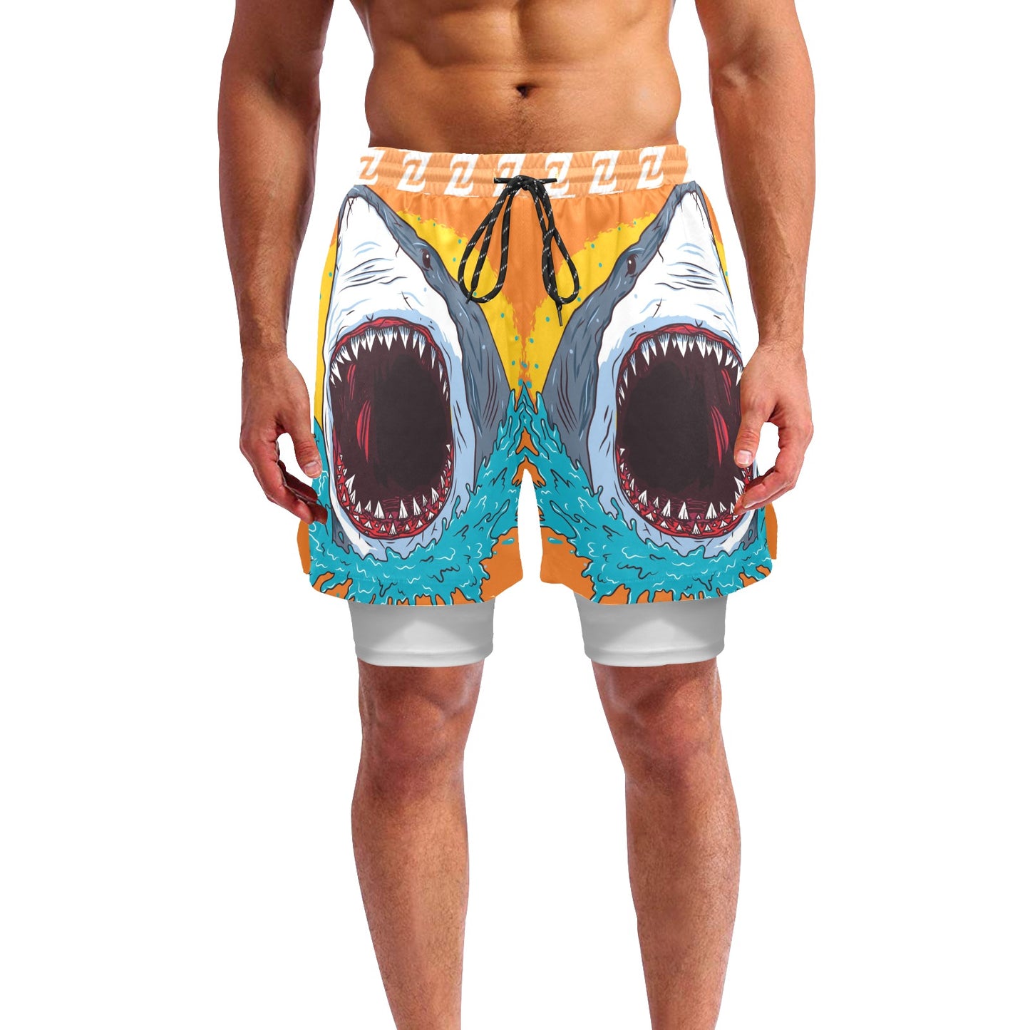 Zen Shorts with Liner - Sharks