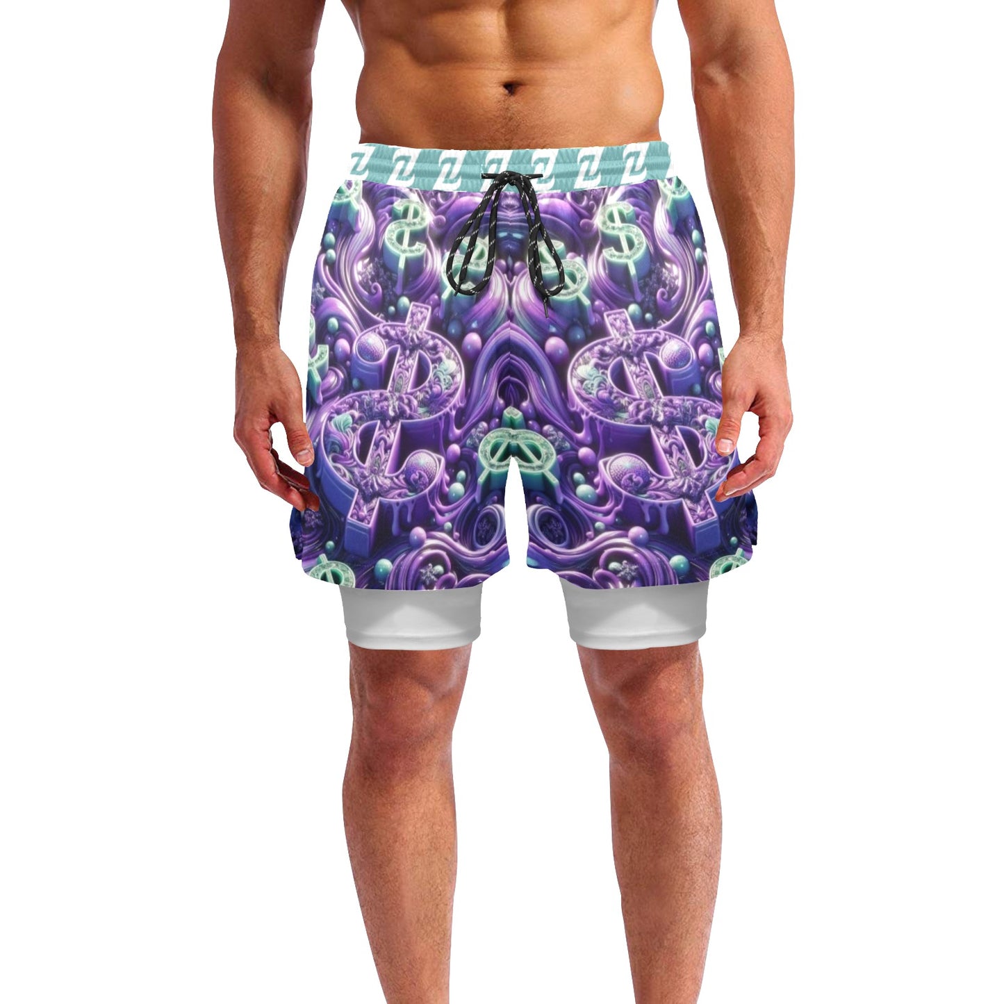 Zen Shorts with Liner - Purple Money