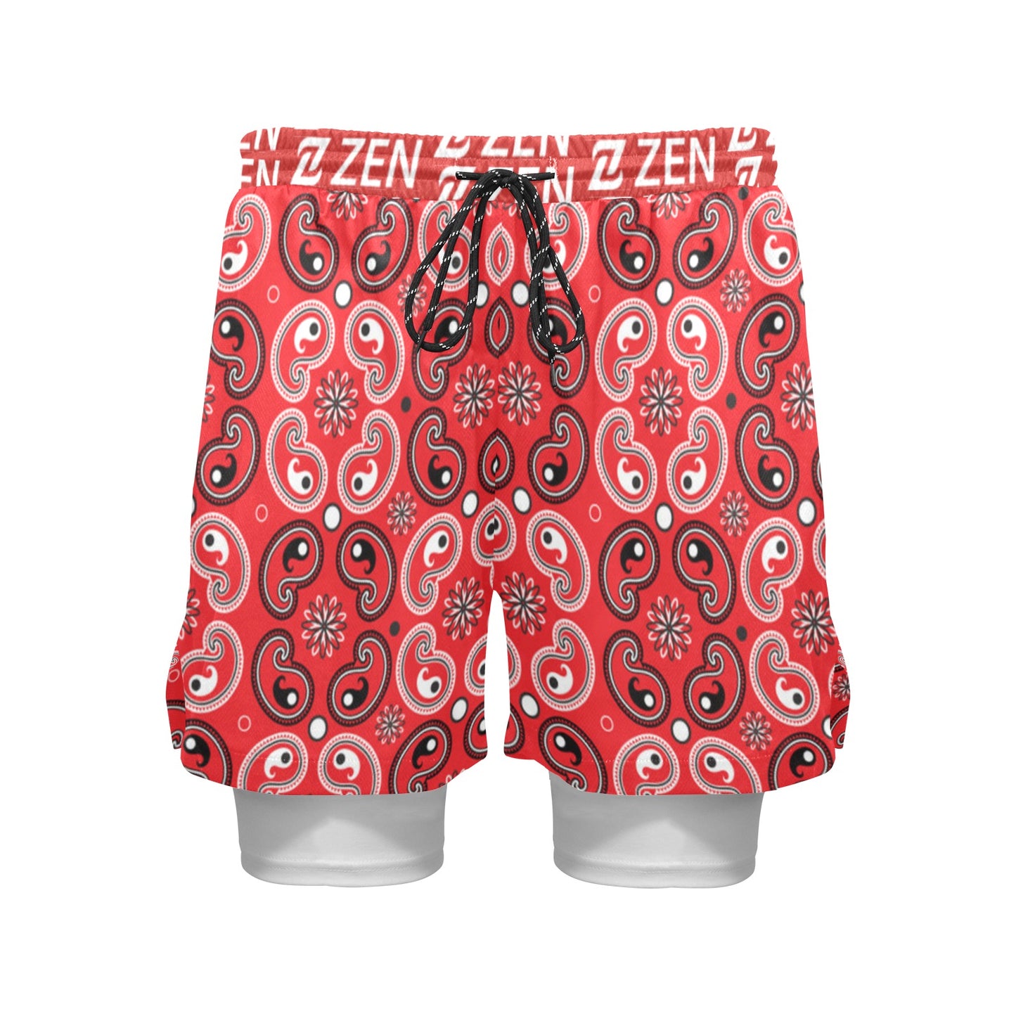 Zen Shorts with Liner - Red Bandana