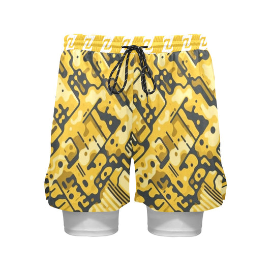 Zen Shorts with Liner - Yellow Camo