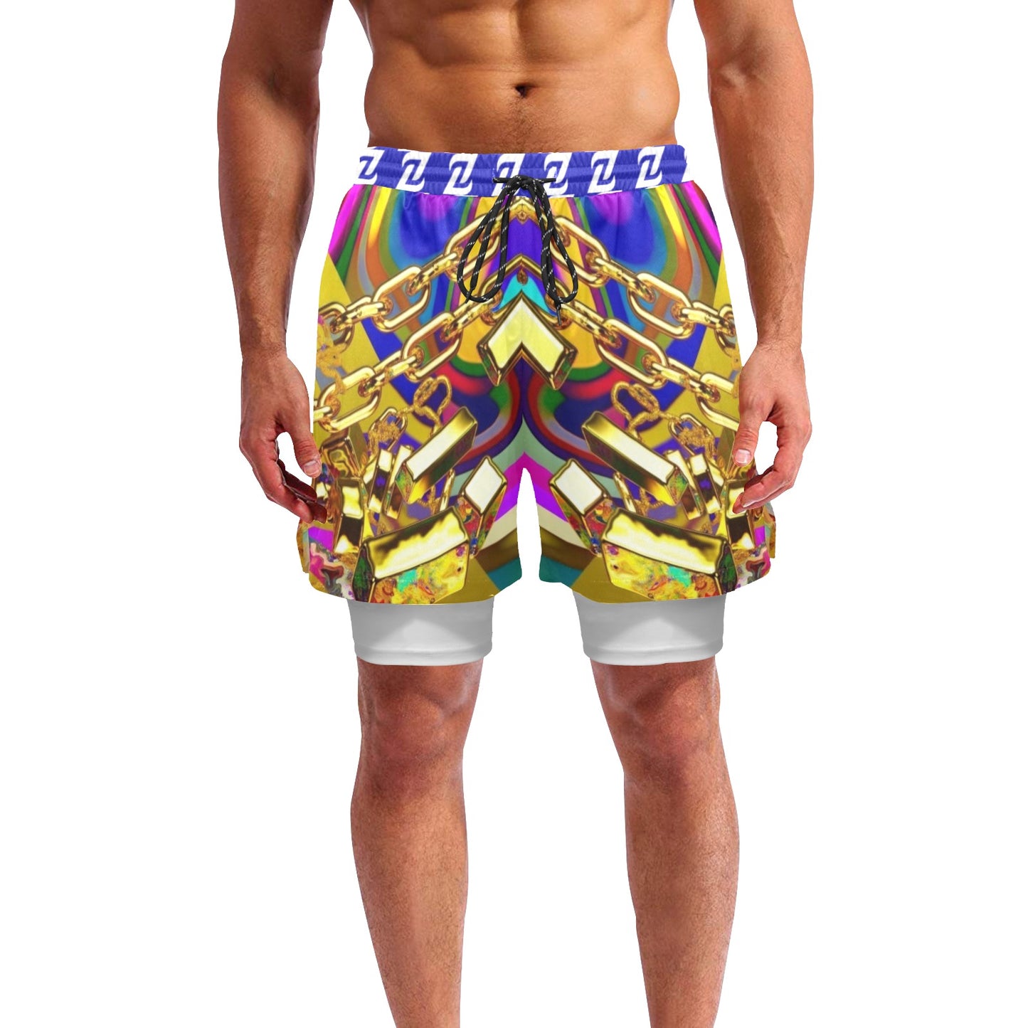 Zen Shorts with Liner - Gold Crazy
