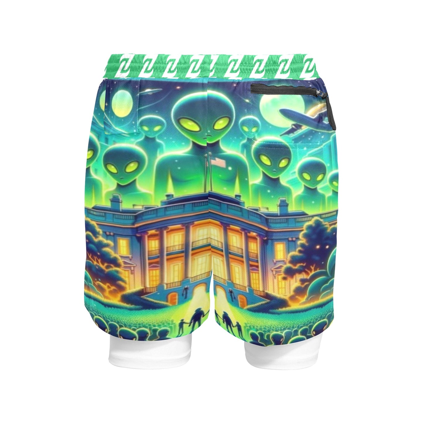Zen Shorts with Liner - Alien Invasion