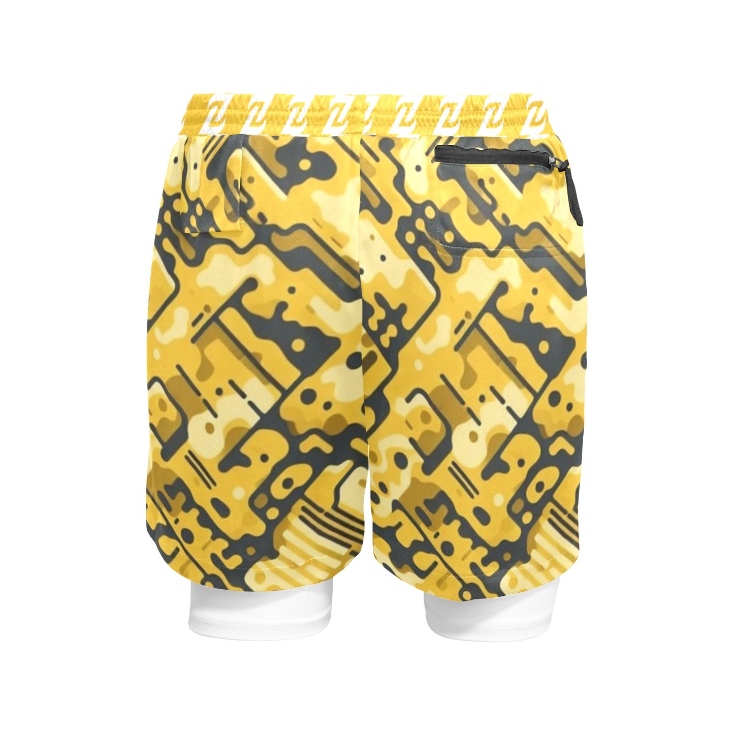 Zen Shorts with Liner - Yellow Camo