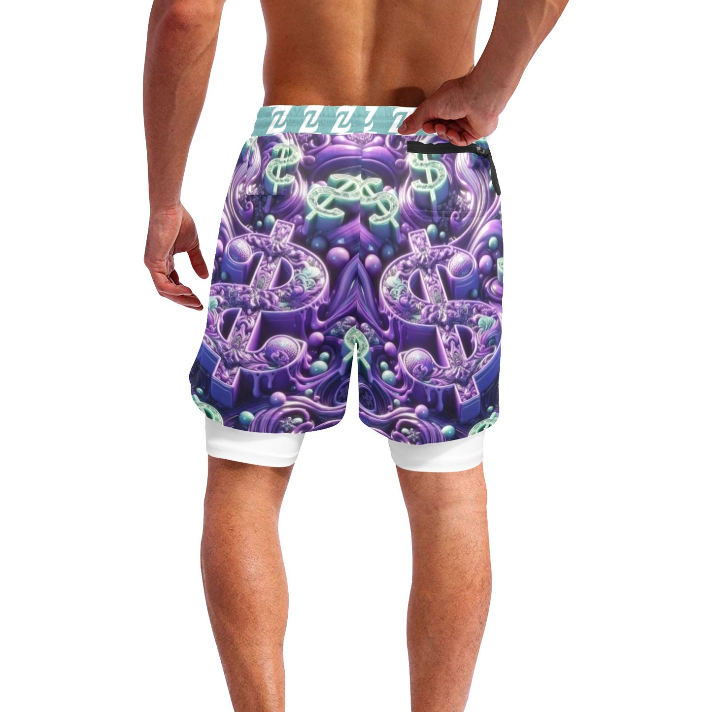 Zen Shorts with Liner - Purple Money