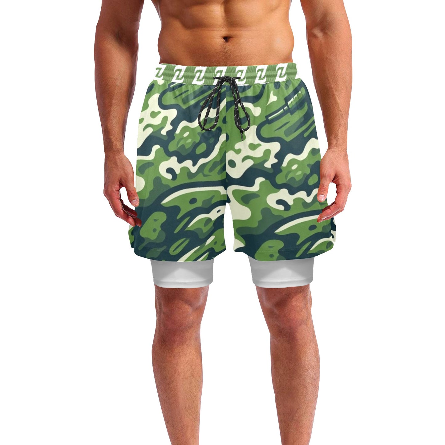 Zen Shorts with Liner - Green Camo
