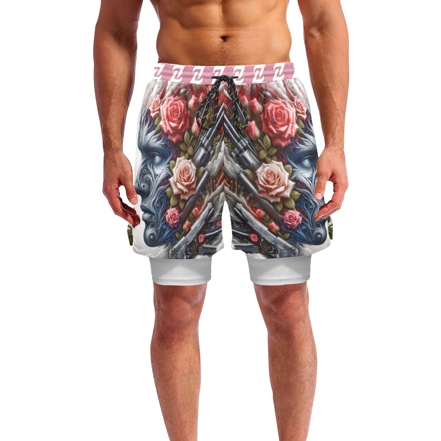 Zen Shorts with Liner - Rose Gun Man