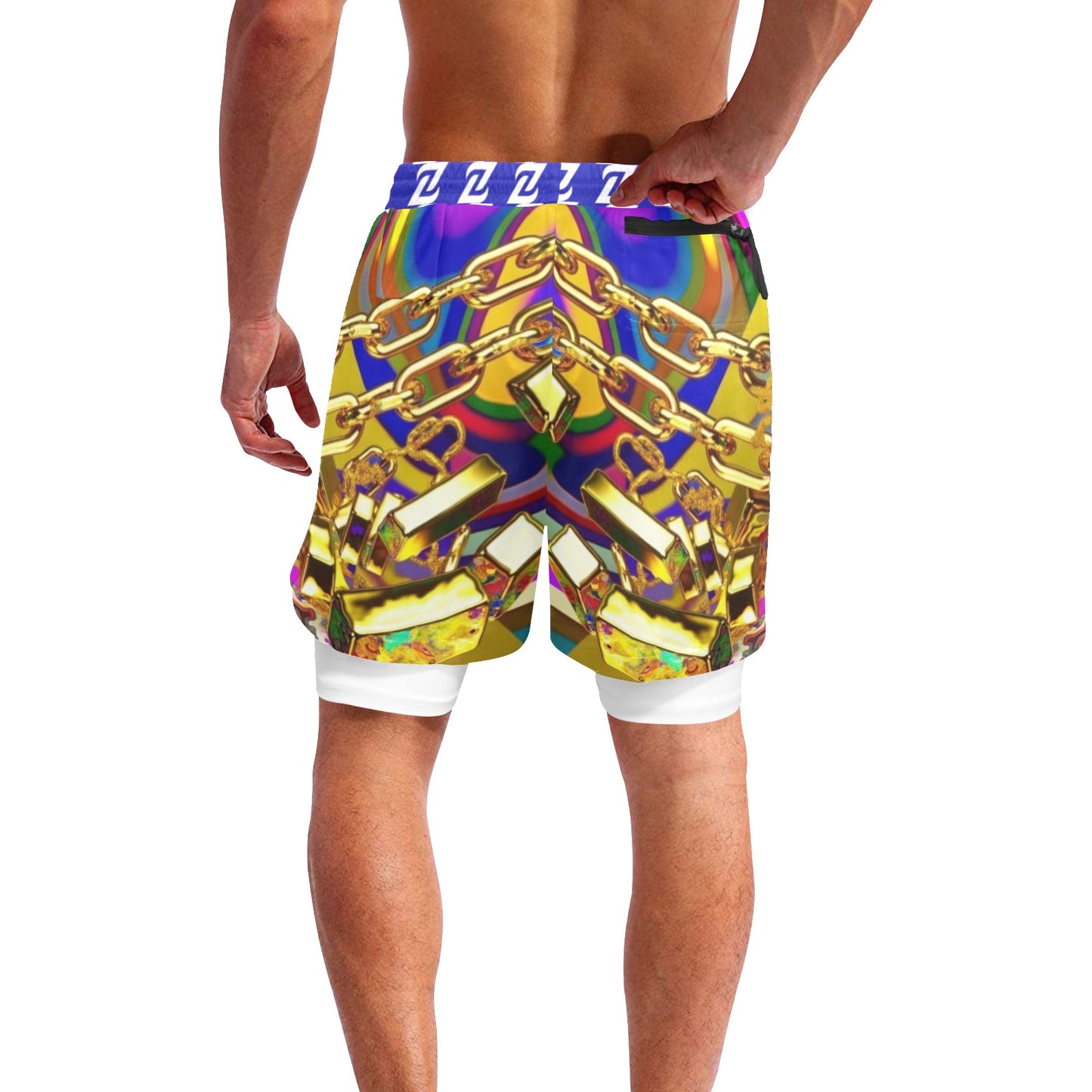 Zen Shorts with Liner - Gold Crazy