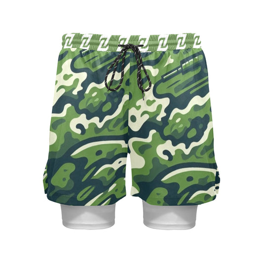 Zen Shorts with Liner - Green Camo