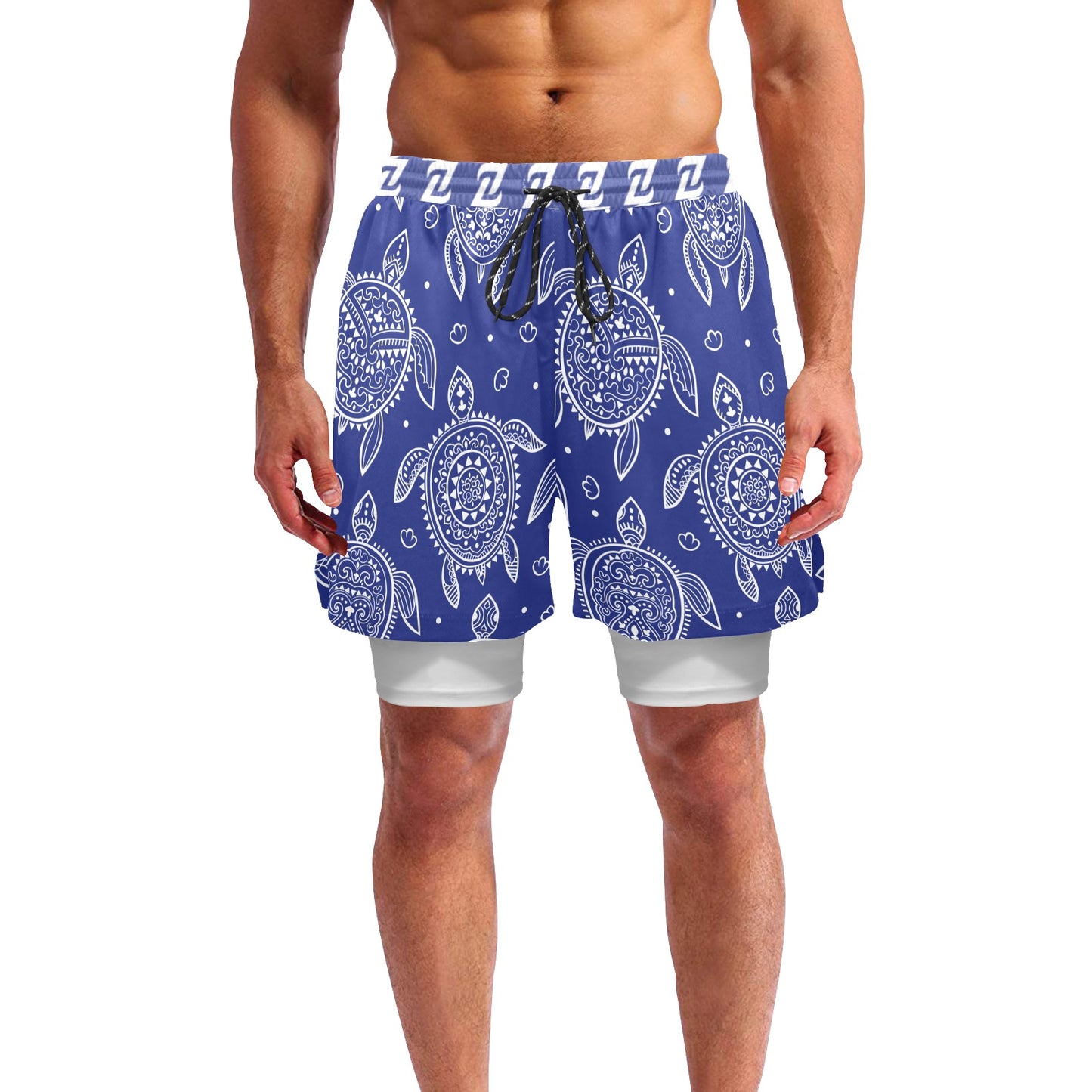 Zen Shorts with Liner - Sea Turtle